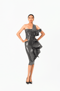 Asymmetric Sleeveless Ruffles Cocktail Dress