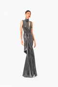 High Neckline Sleeves Evening Dress