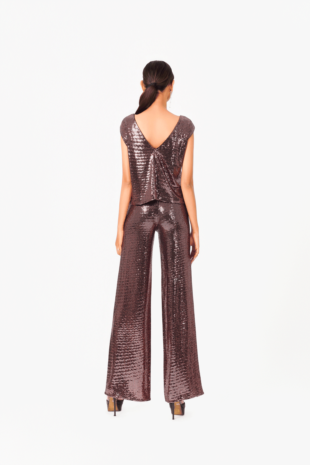 Mirror Sequin Wide Leg Pants