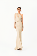 Asymmetric Deep-V Shinning Chiffon Evening Dress