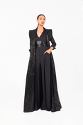 Deep-V Long Sleeves Sequin Jumpsuit