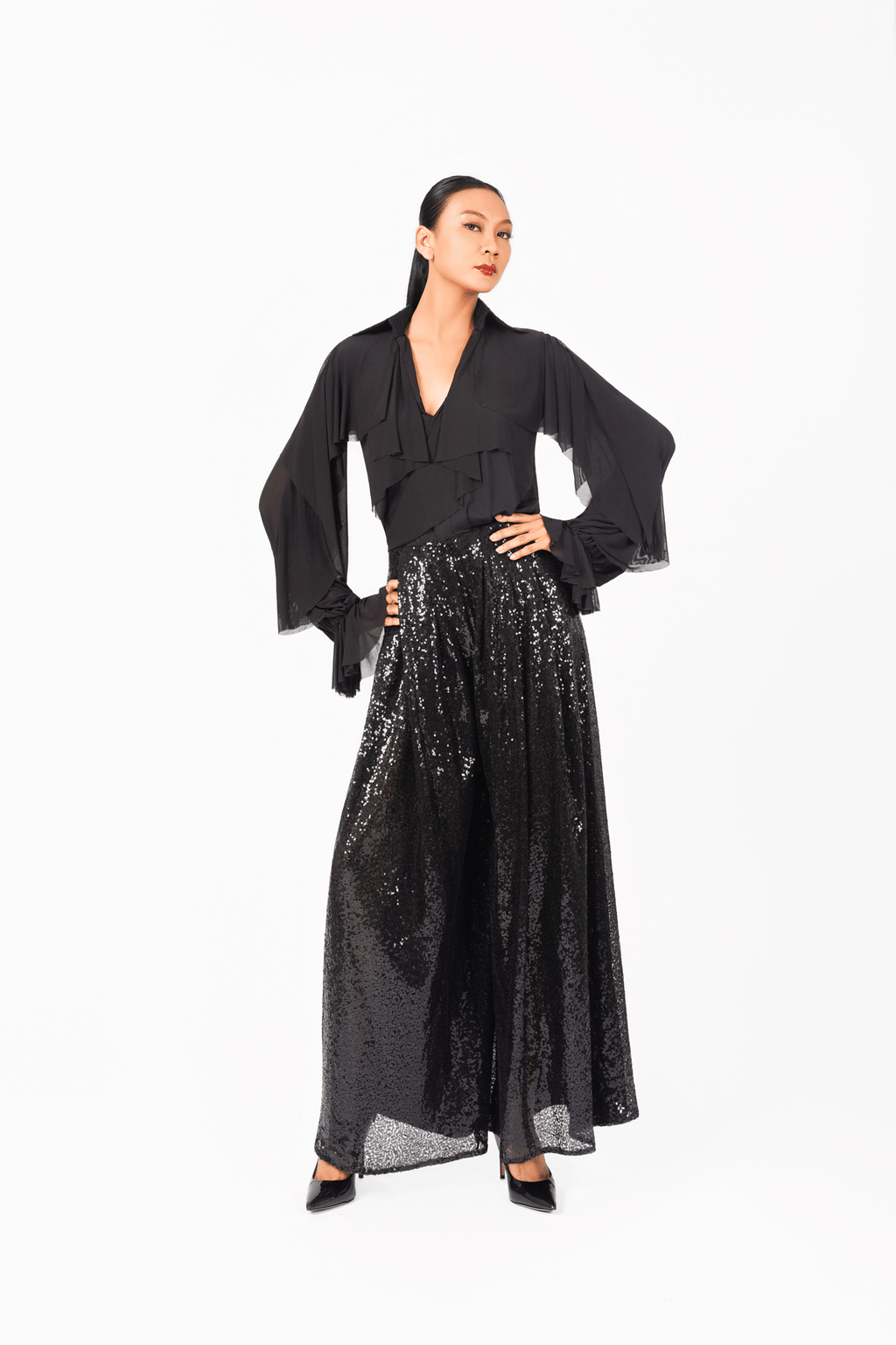 Sequin Wide Leg Pants