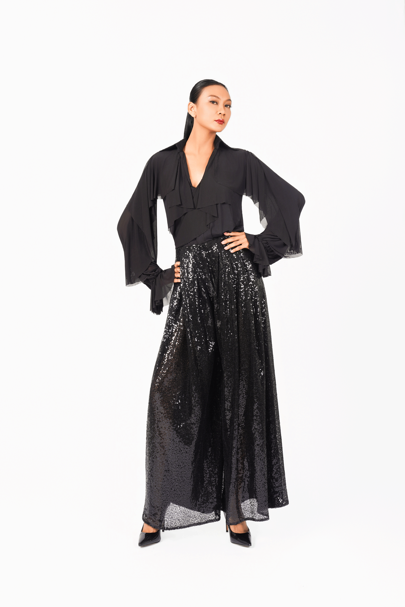 Sequin Wide Leg Pants