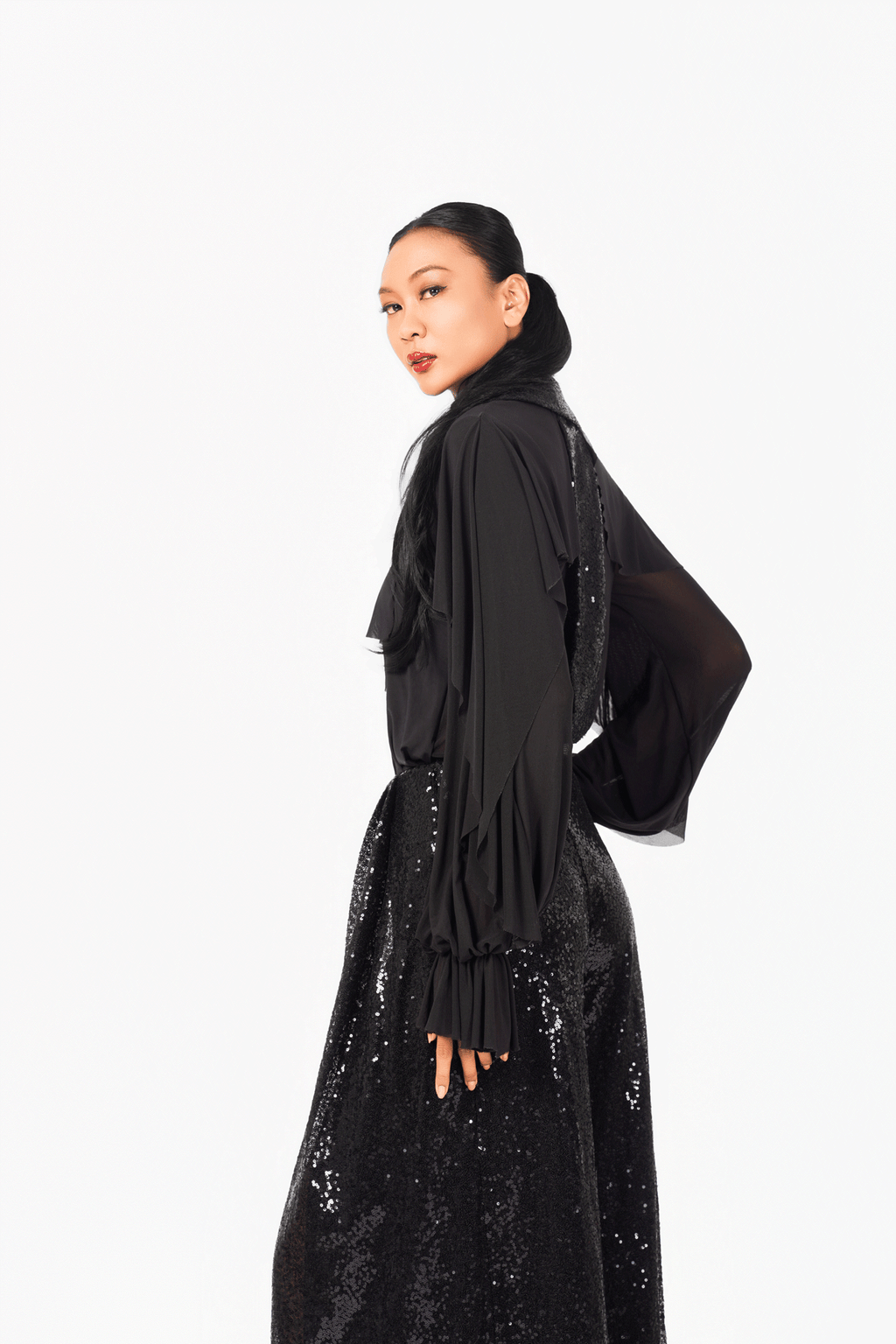 Long Sleeves Ruffles layer Shirt
