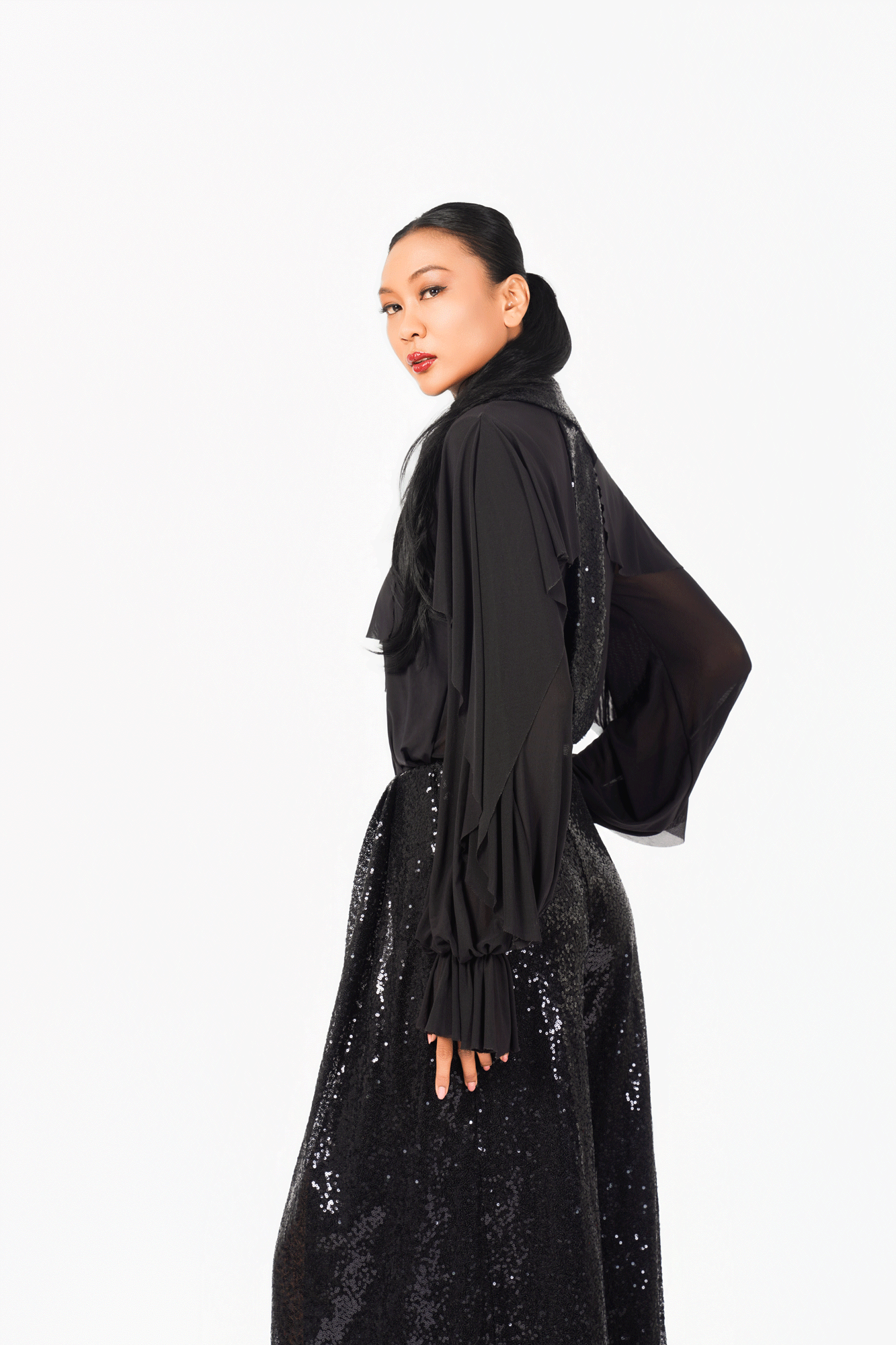 Long Sleeves Ruffles layer Shirt