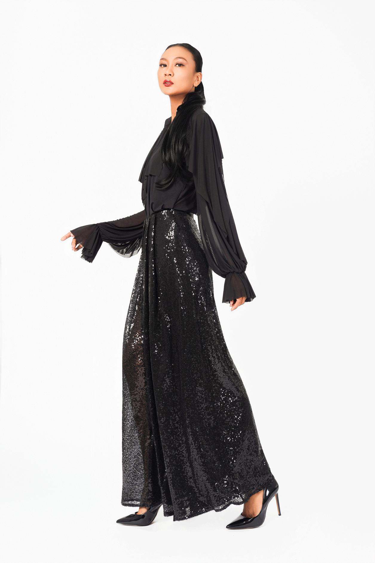 Sequin Wide Leg Pants