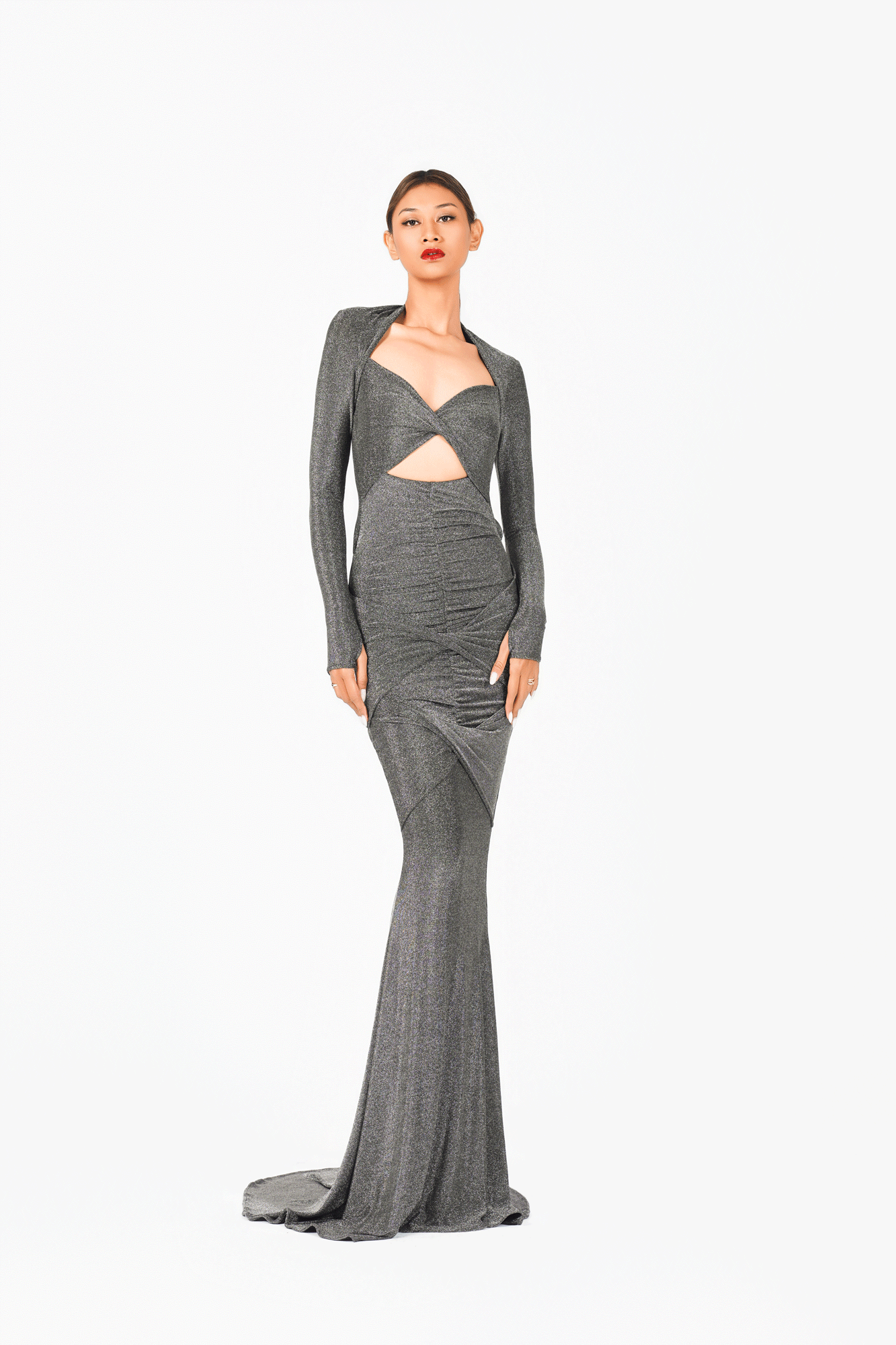 Open Chest Long Sleeves Evening Dress – Espen Salberg Haute