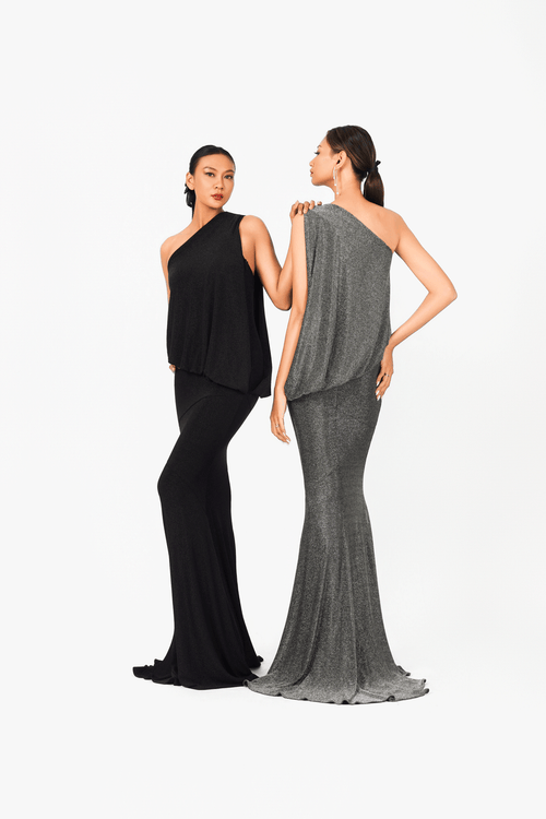 Asymmetric Sleeveless Evening Dress