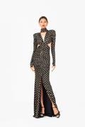 Open Back Long Sleeves Evening Dress