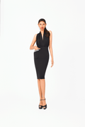 V-Neck Crystal Edge Cocktail Dress