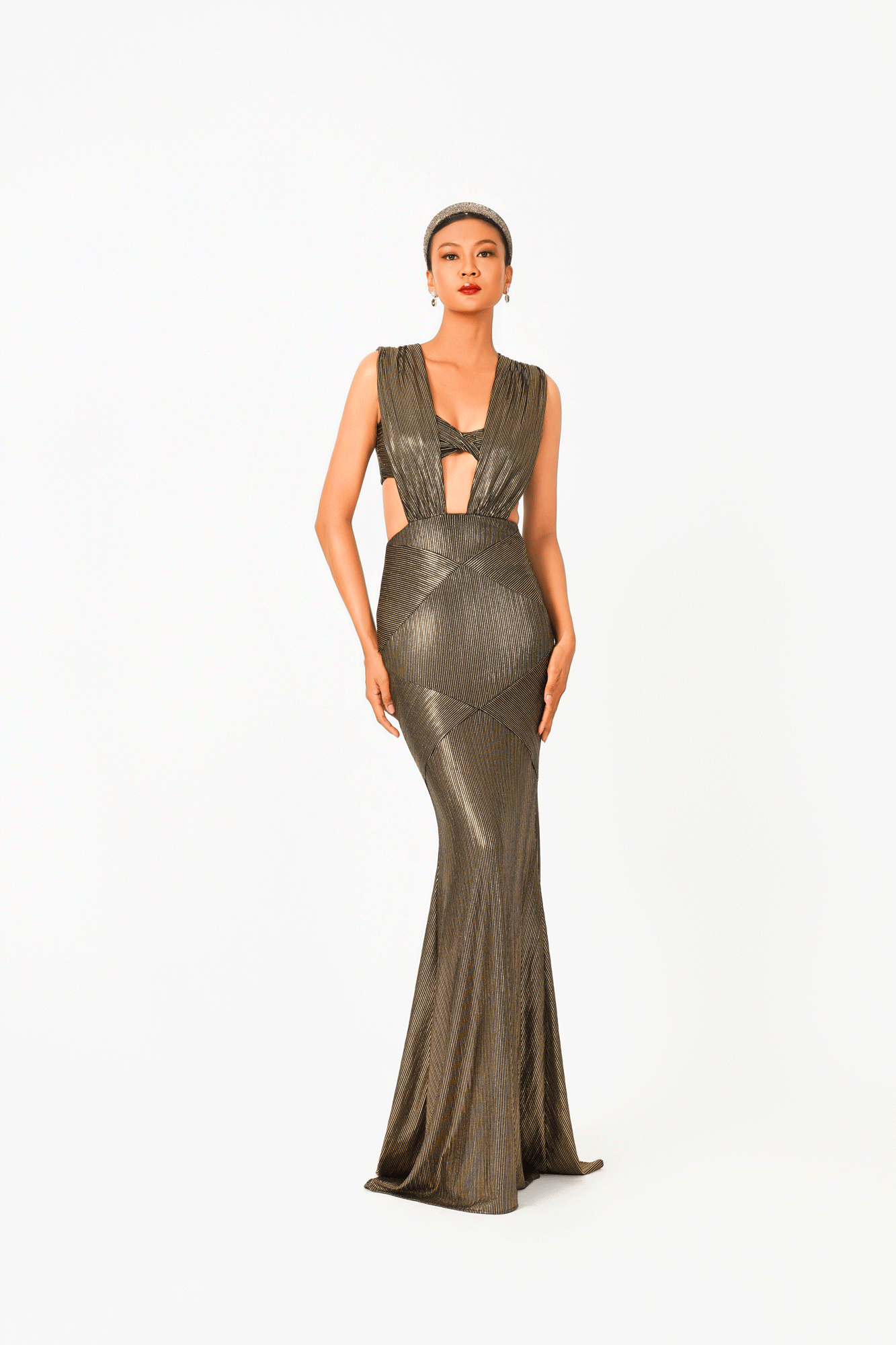 Sleeveless Half Mermaid Evening Dress