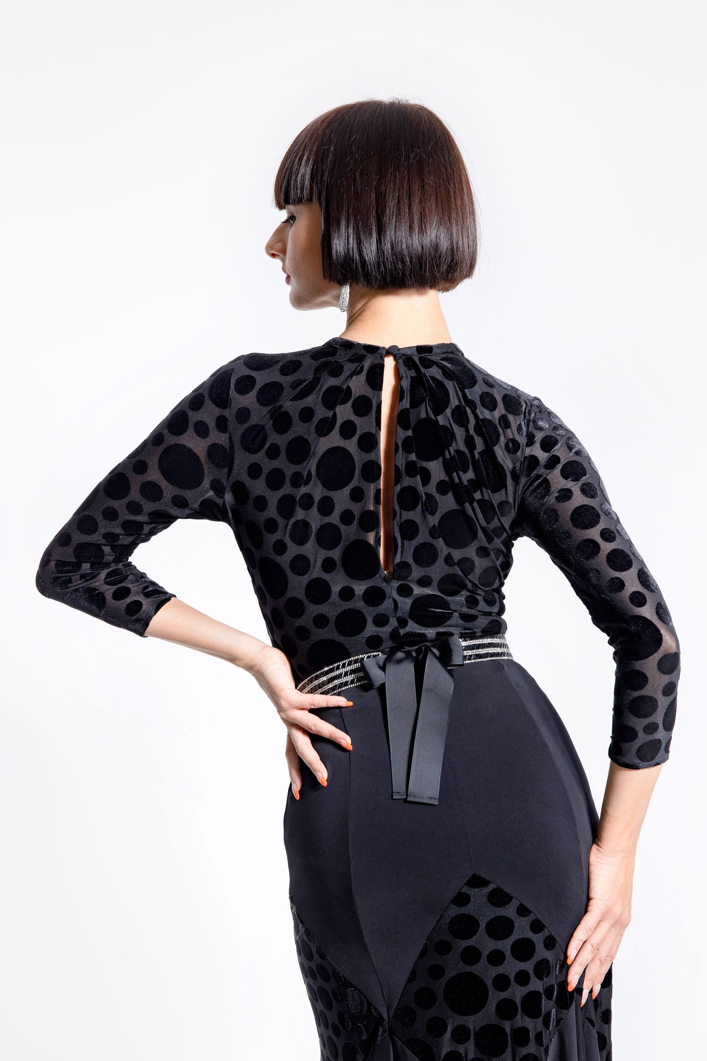 Polka Dot Pleats Bodysuit