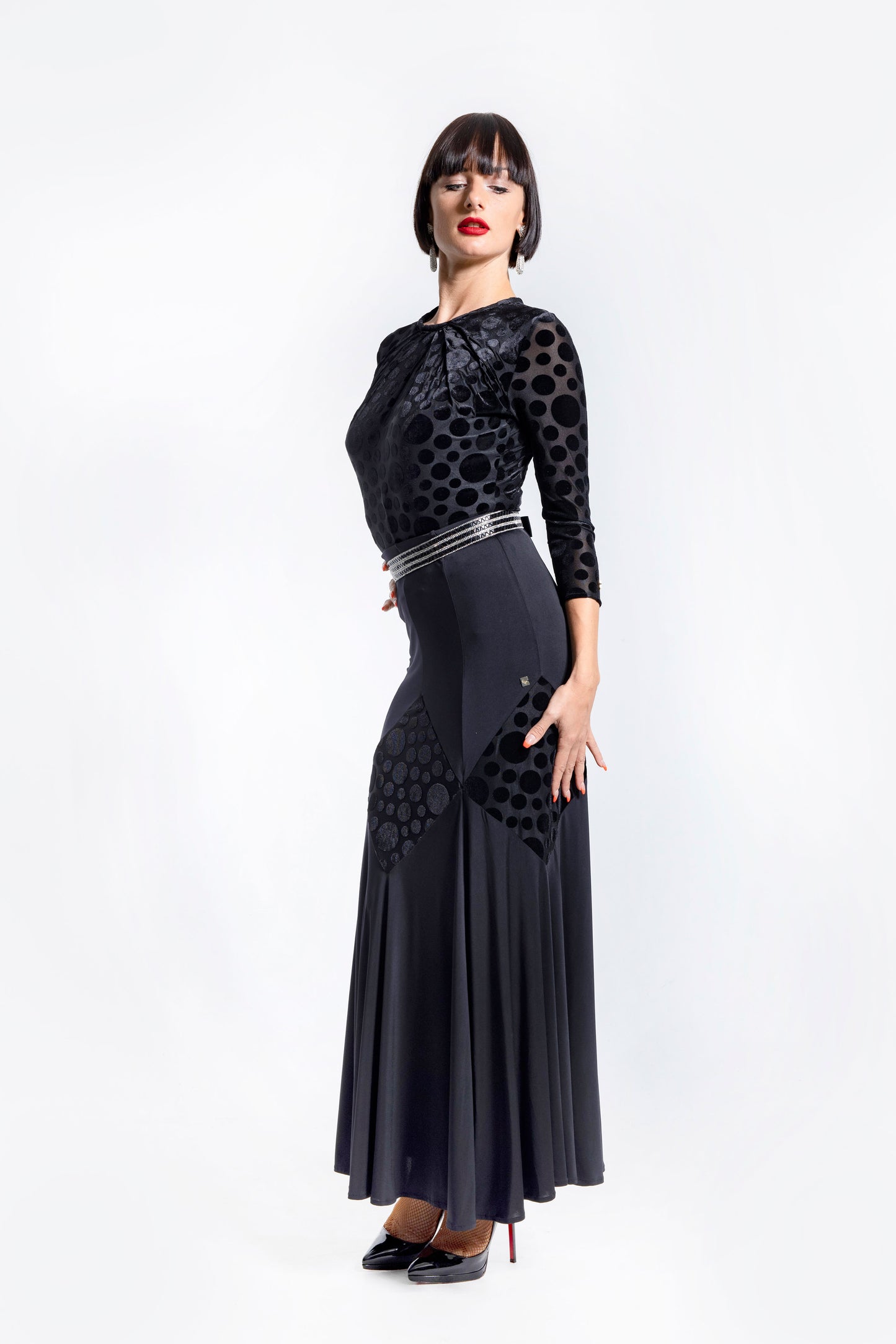 Polka Dot Pleats Bodysuit