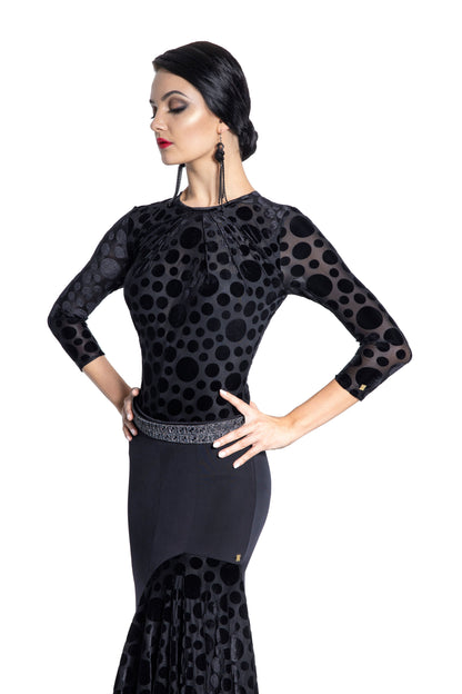 Polka Dot Pleats Bodysuit