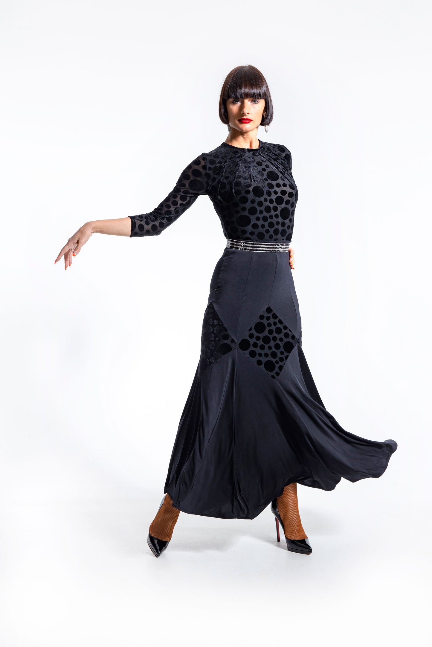 Rhombus Pattern Long Skirt