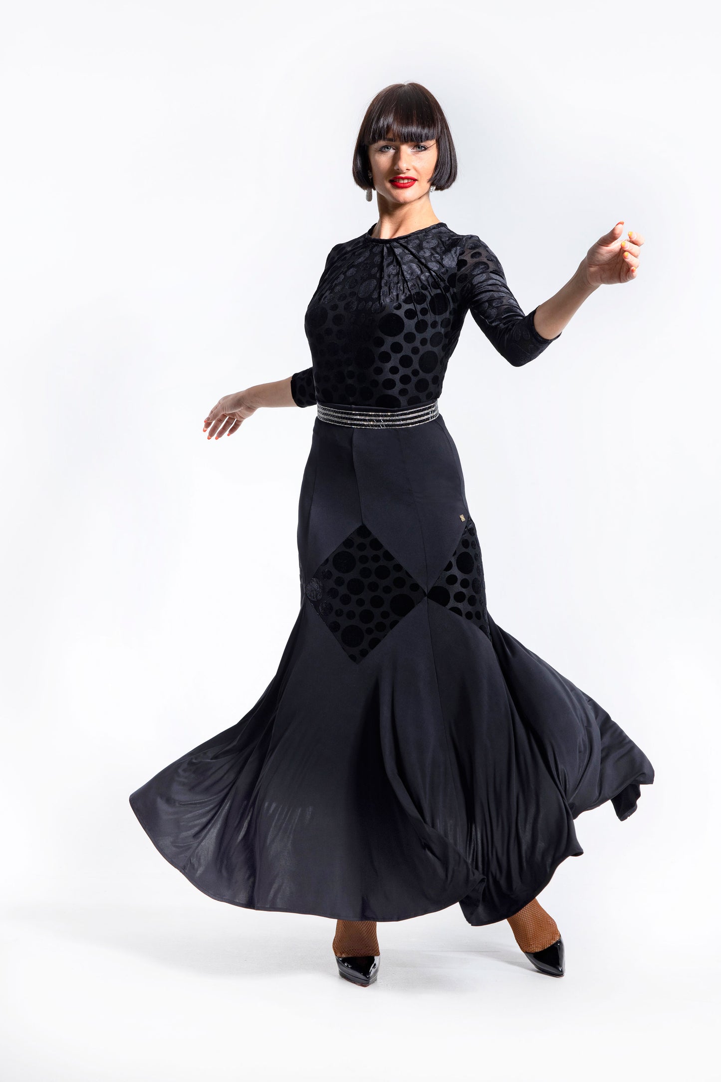 Rhombus Pattern Long Skirt