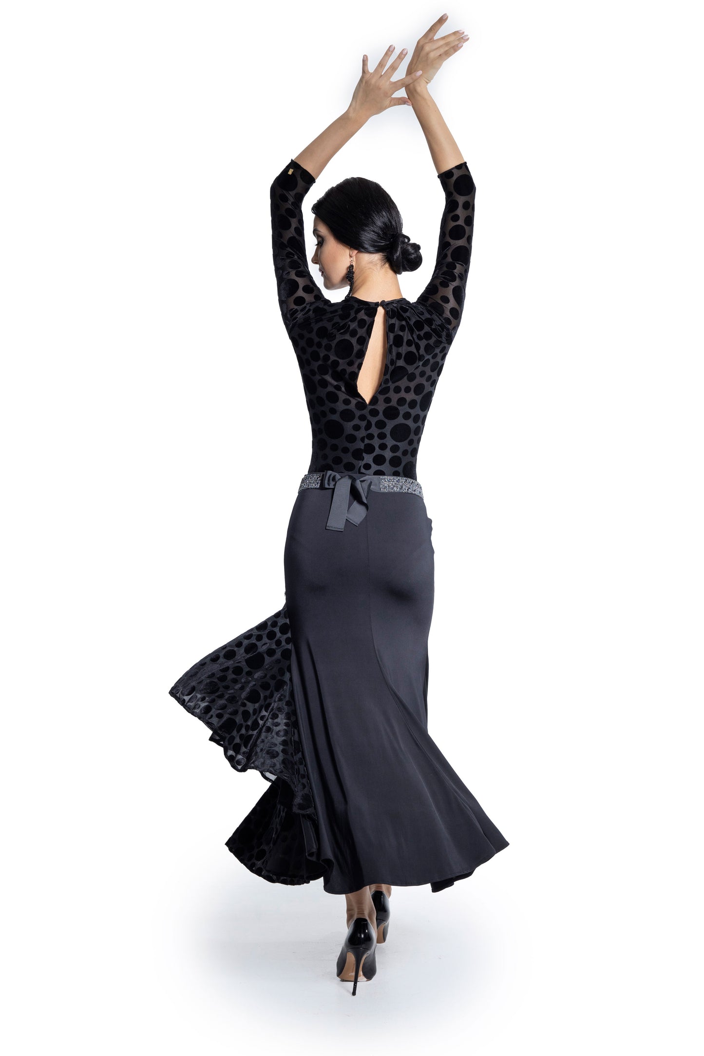 Asymmetric Ruffles Long Skirt