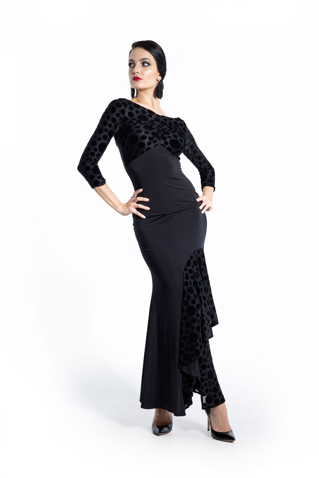 Asymmetric Ruffles Long Skirt