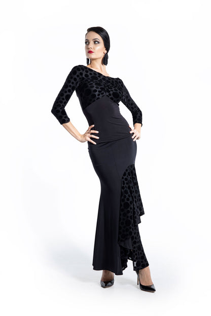 Asymmetric Ruffles Long Skirt