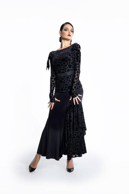 Asymmetric Ruffles Long Skirt