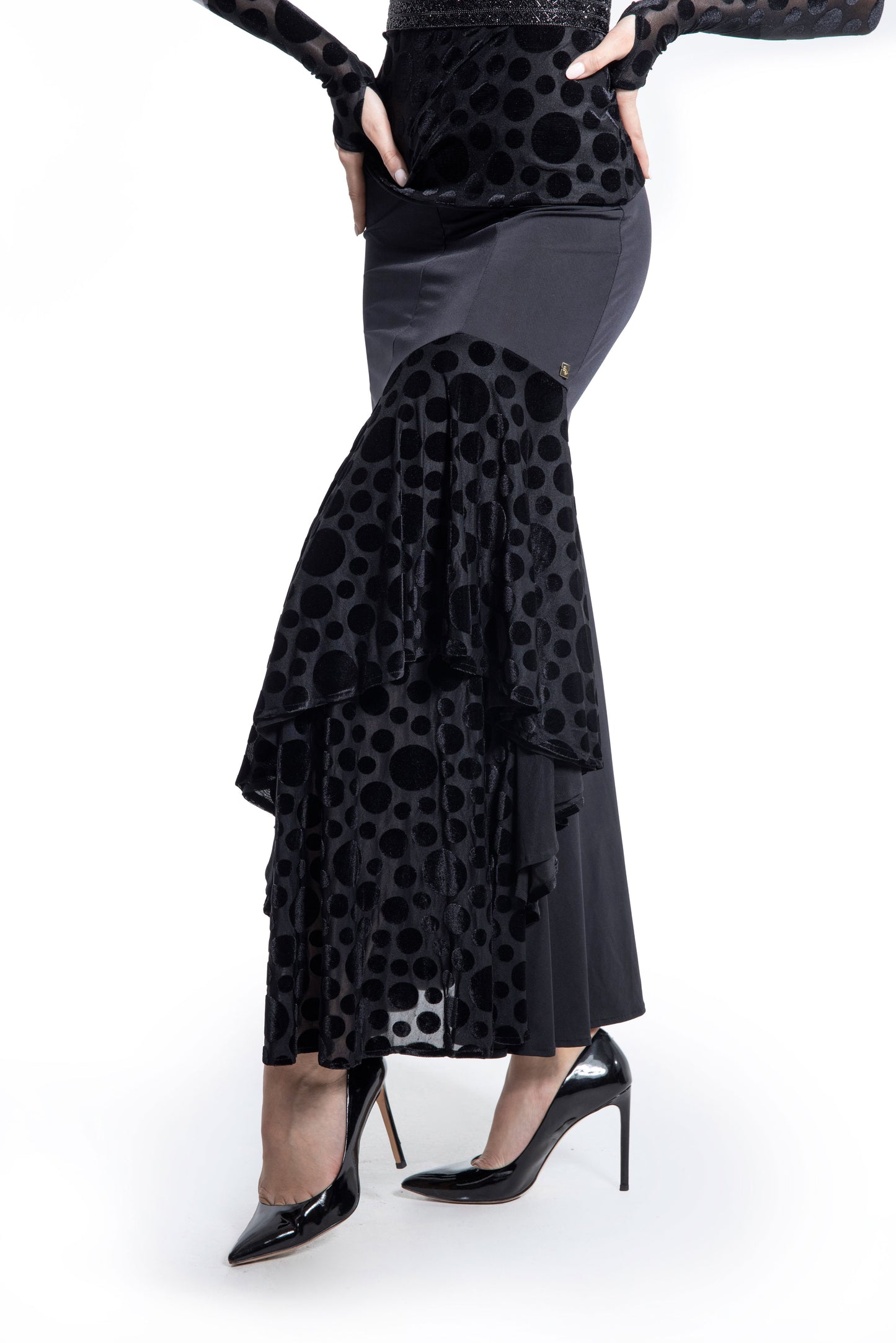 Asymmetric Ruffles Long Skirt