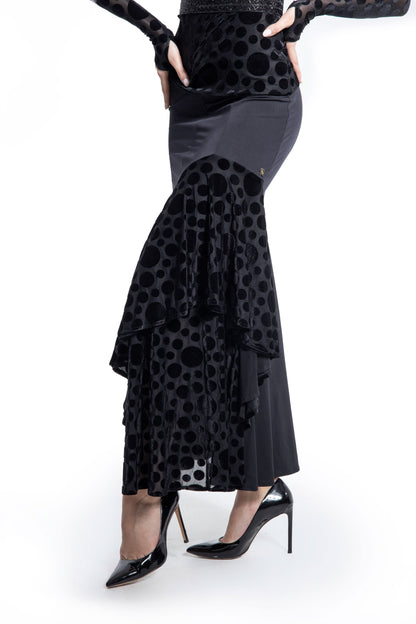 Asymmetric Ruffles Long Skirt