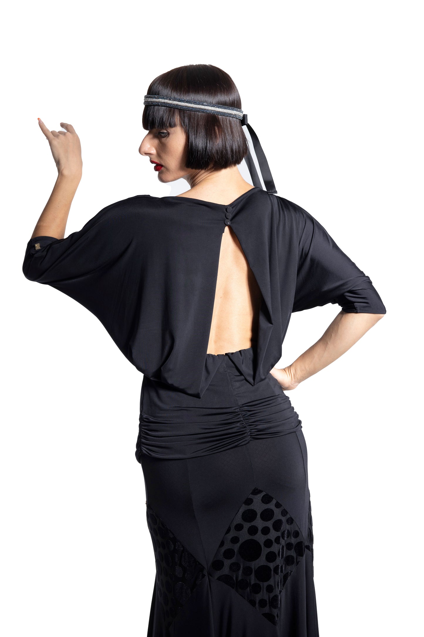 Bat Wing Sleeves Pleated Top