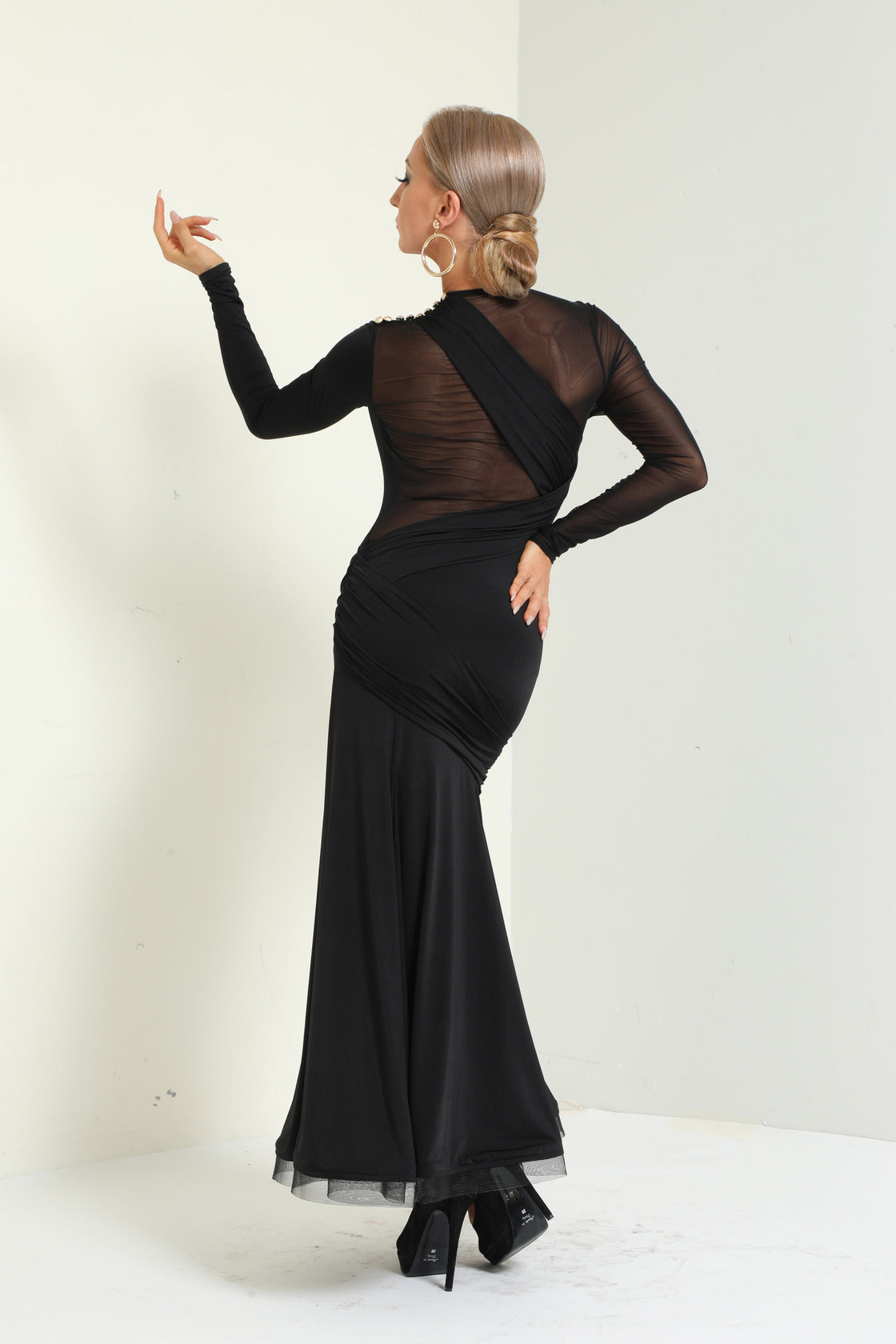 Asymmetric Neckline Long Dress