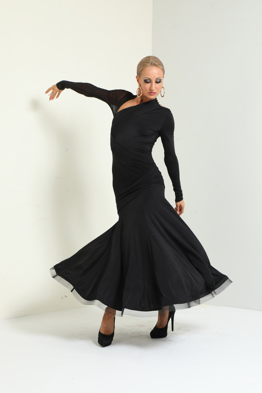 Asymmetric Neckline Long Dress