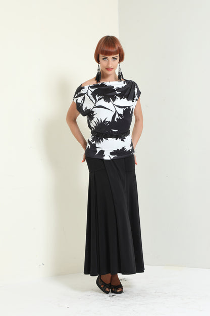 Box Pleated Long Skirt