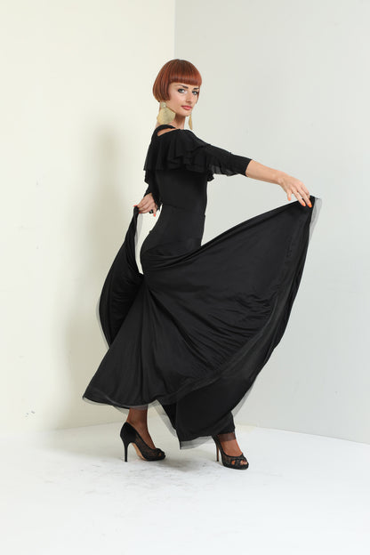 Buttons and Ruffles Long Skirt