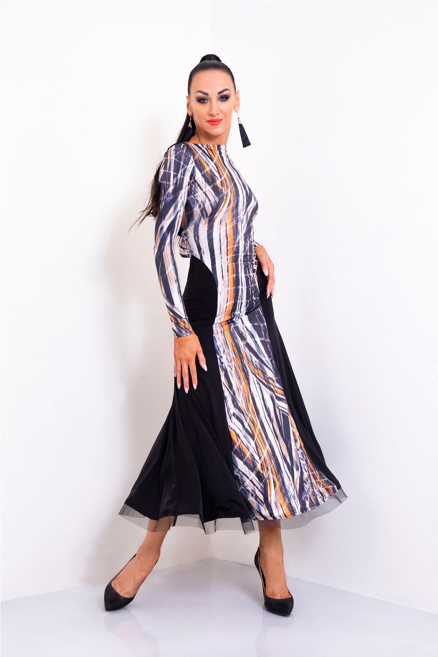 Boat Neck Long Dress