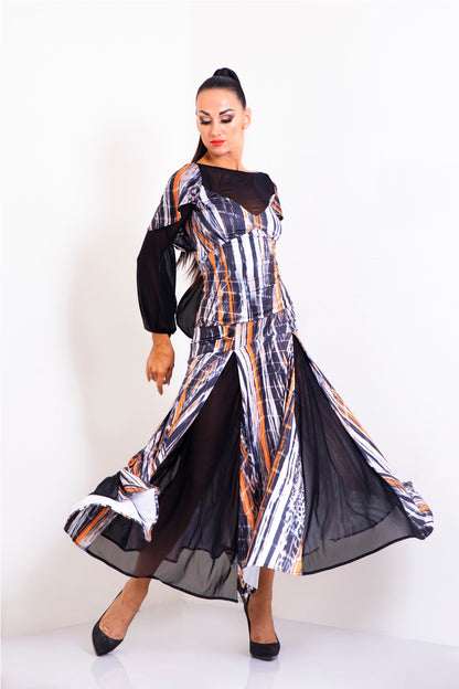 Sheer Mesh Long Skirt