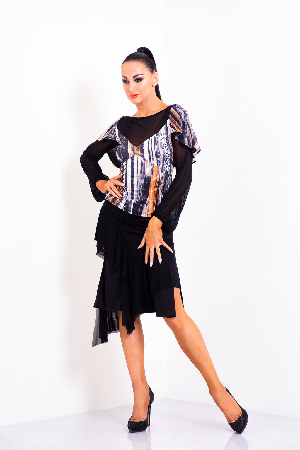 Soft Mesh Layers Short Skirt