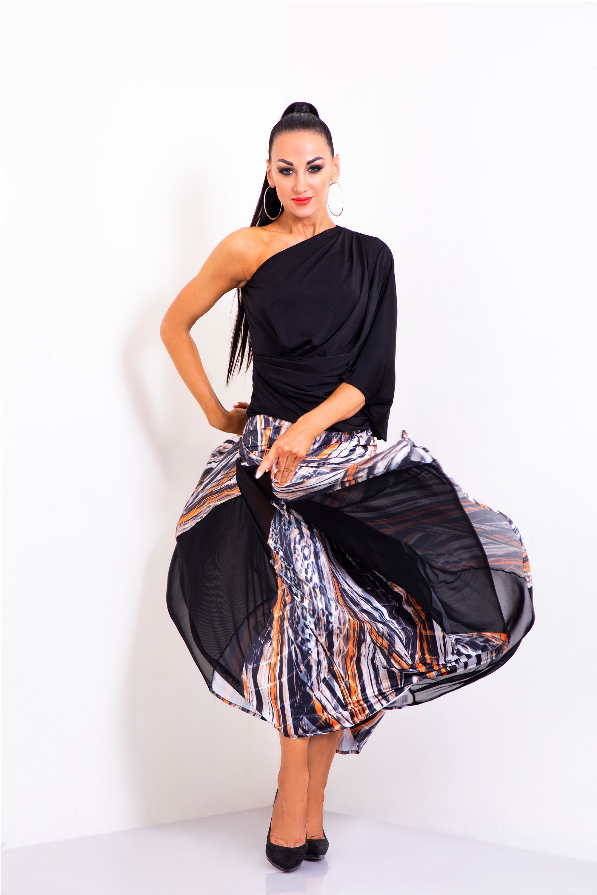 Sheer Mesh Long Skirt