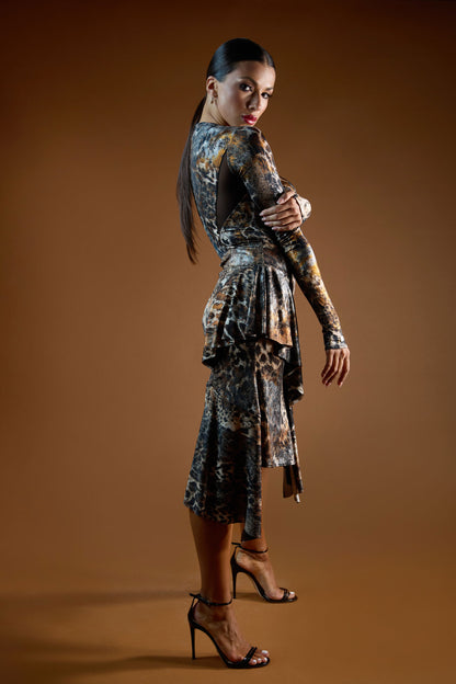 Asymmetric Ruffles Short Skirt