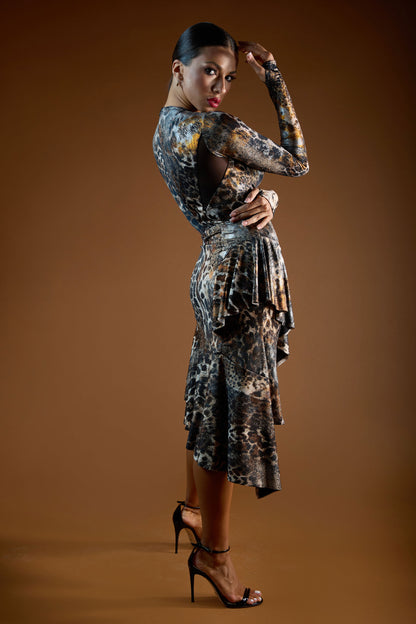 Asymmetric Ruffles Short Skirt