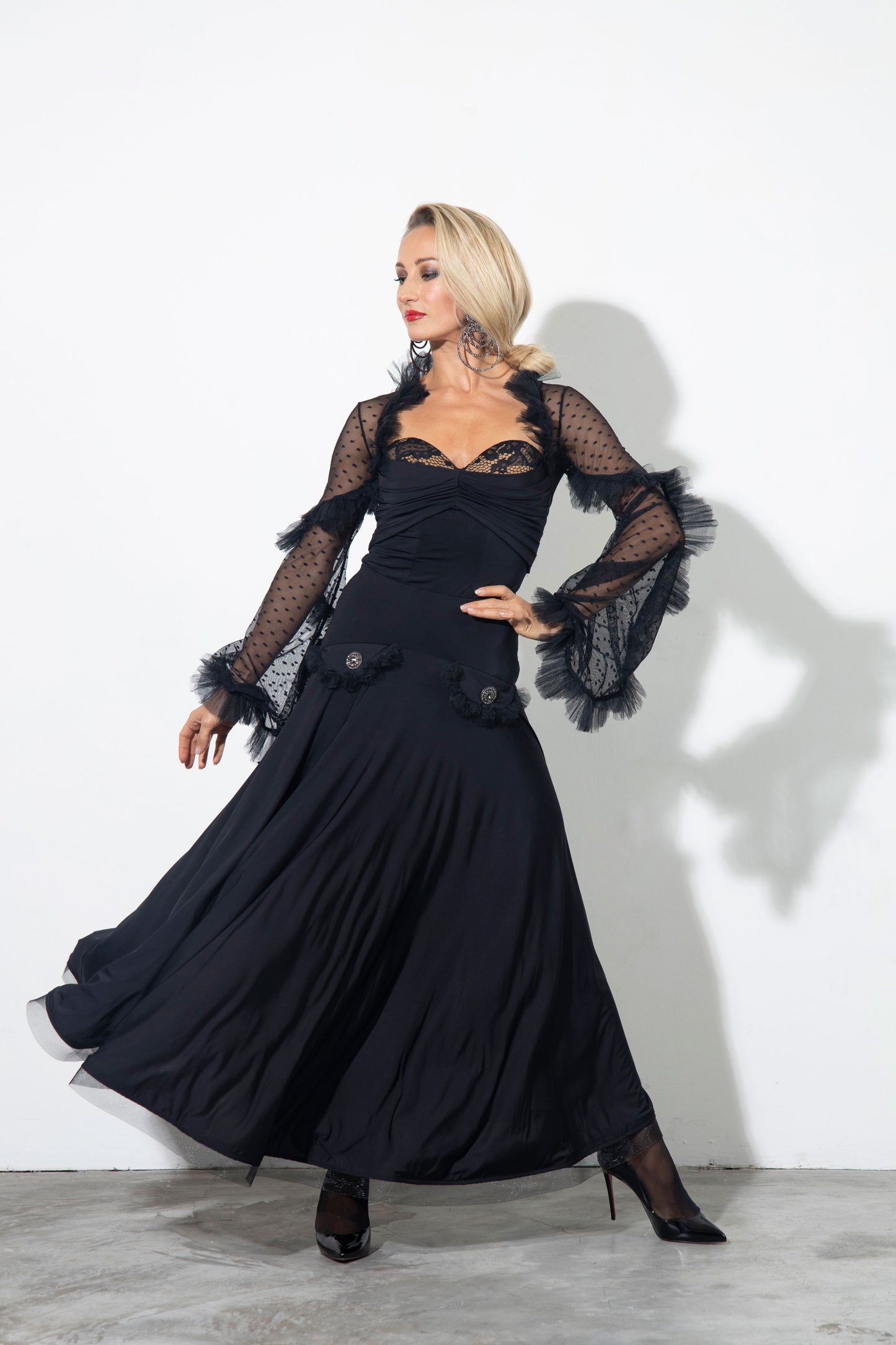 Lace Pockets Long Skirt