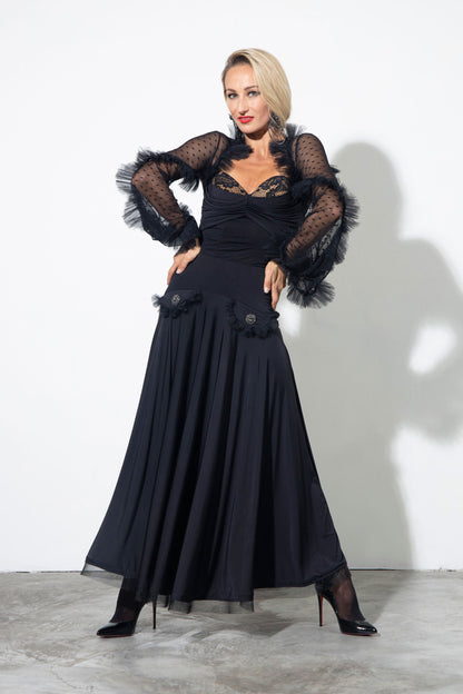 Lace Pockets Long Skirt