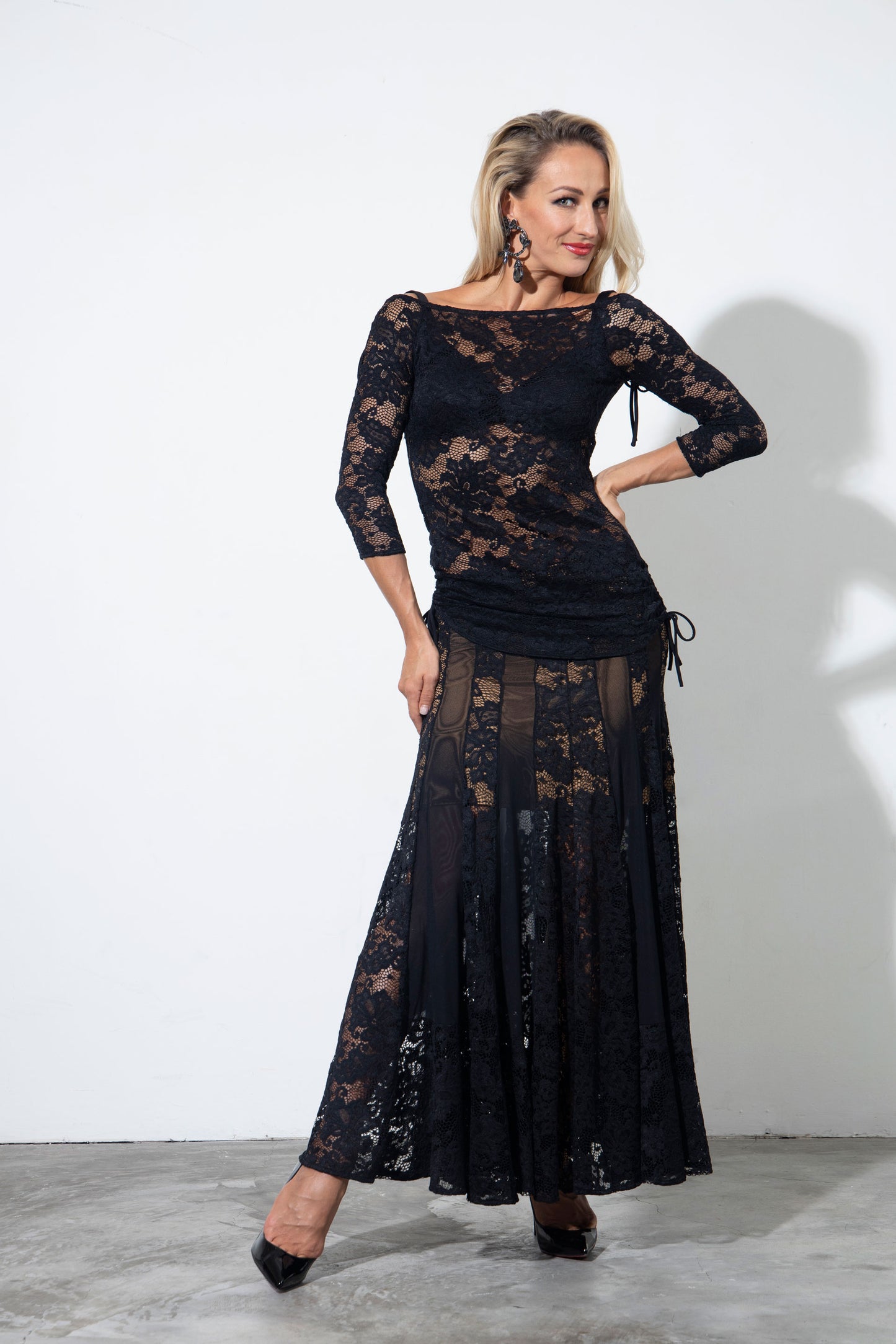 Shoulder Baring Lace Top