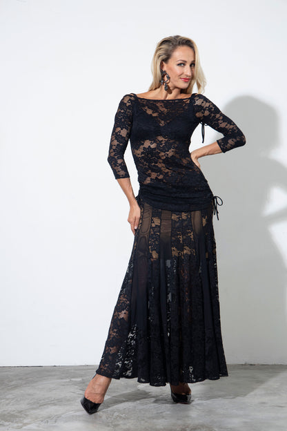 Shoulder Baring Lace Top