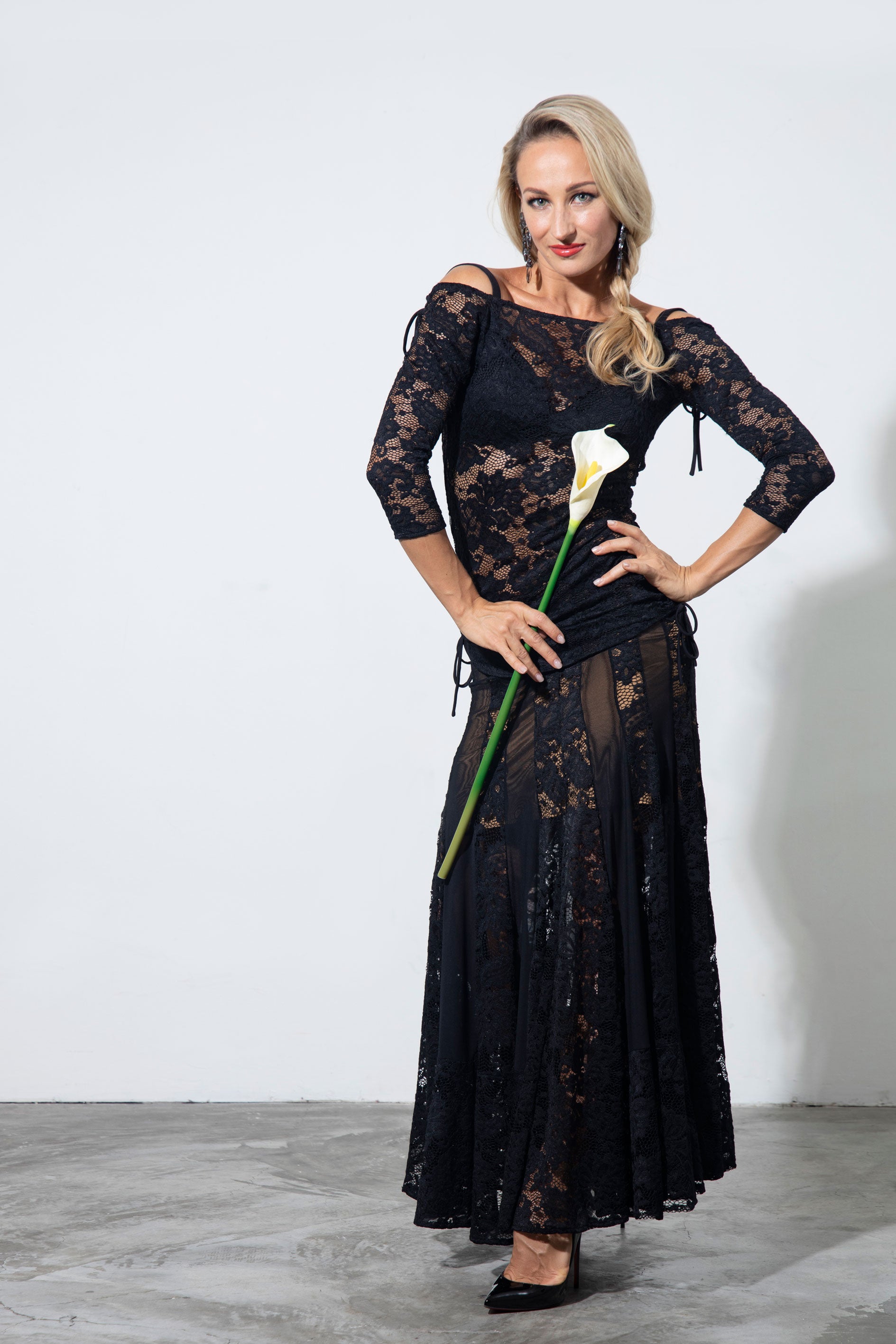 Shoulder Baring Lace Top
