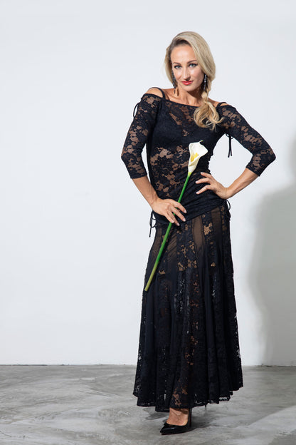 Shoulder Baring Lace Top