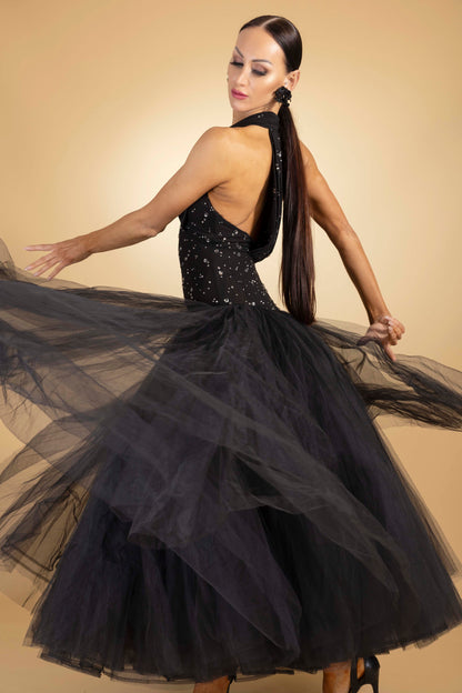 V-Neck Rainy Stone Couture Dress