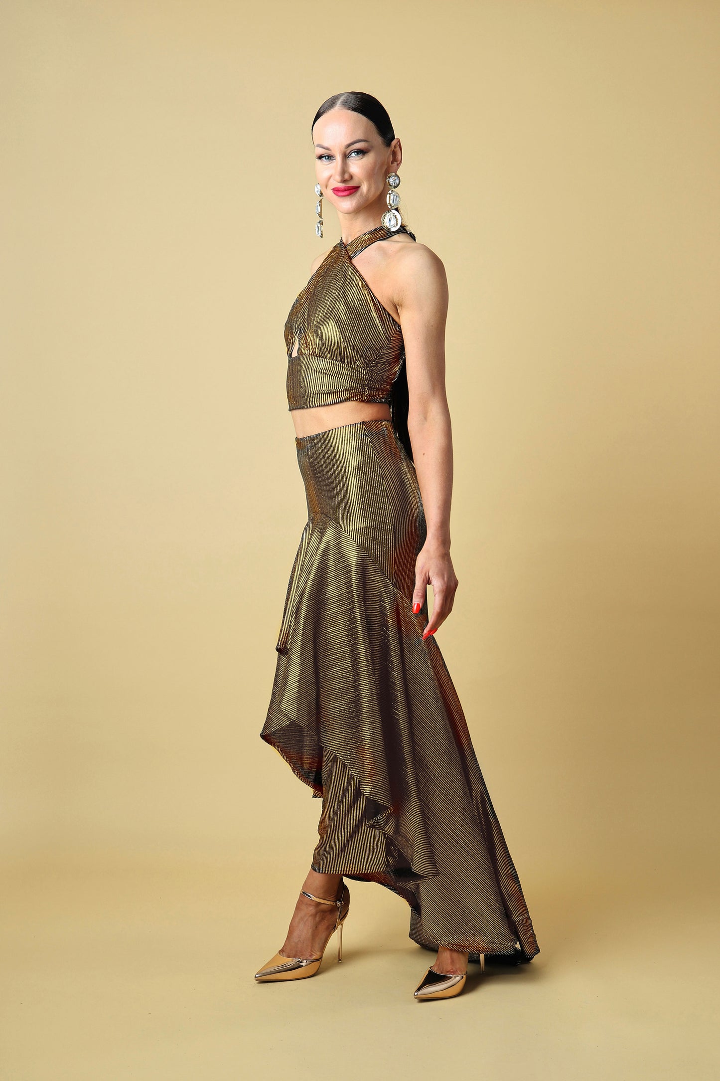 High Waist Ruffles Long Skirt