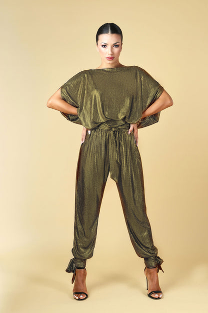 Bat Wing Sleeves Open Back Top