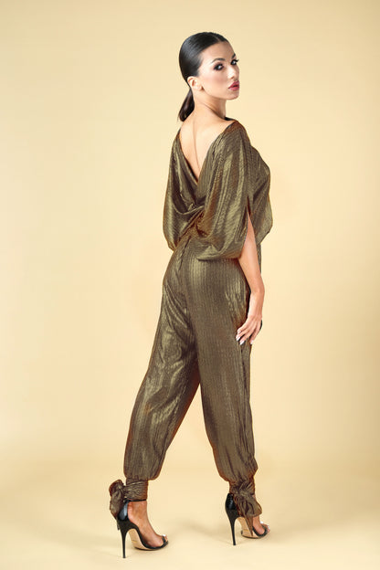 Bat Wing Sleeves Open Back Top