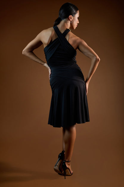 Ruched Neckline Short Dress