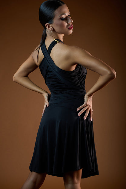 Ruched Neckline Short Dress