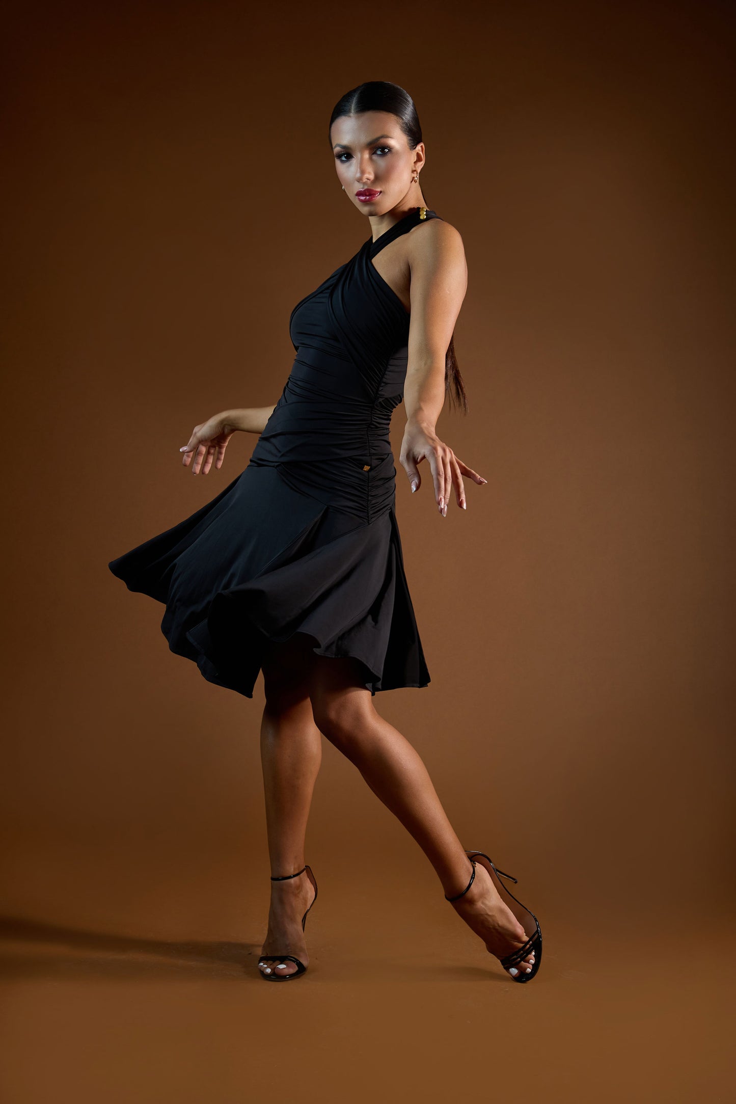 Ruched Neckline Short Dress